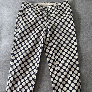 JCrew Cafe Capri in pop art polka-dots pants, size 00 petite